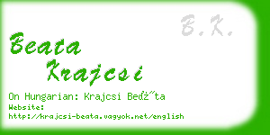 beata krajcsi business card